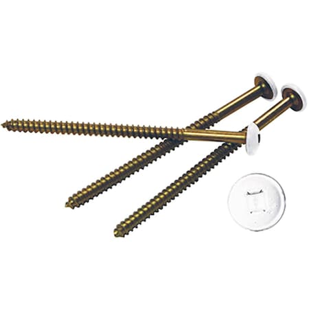 Ekena Millwork 3 Lifetime Vinyl Painted Screws, Bright White, PK12 LVPS0012BW